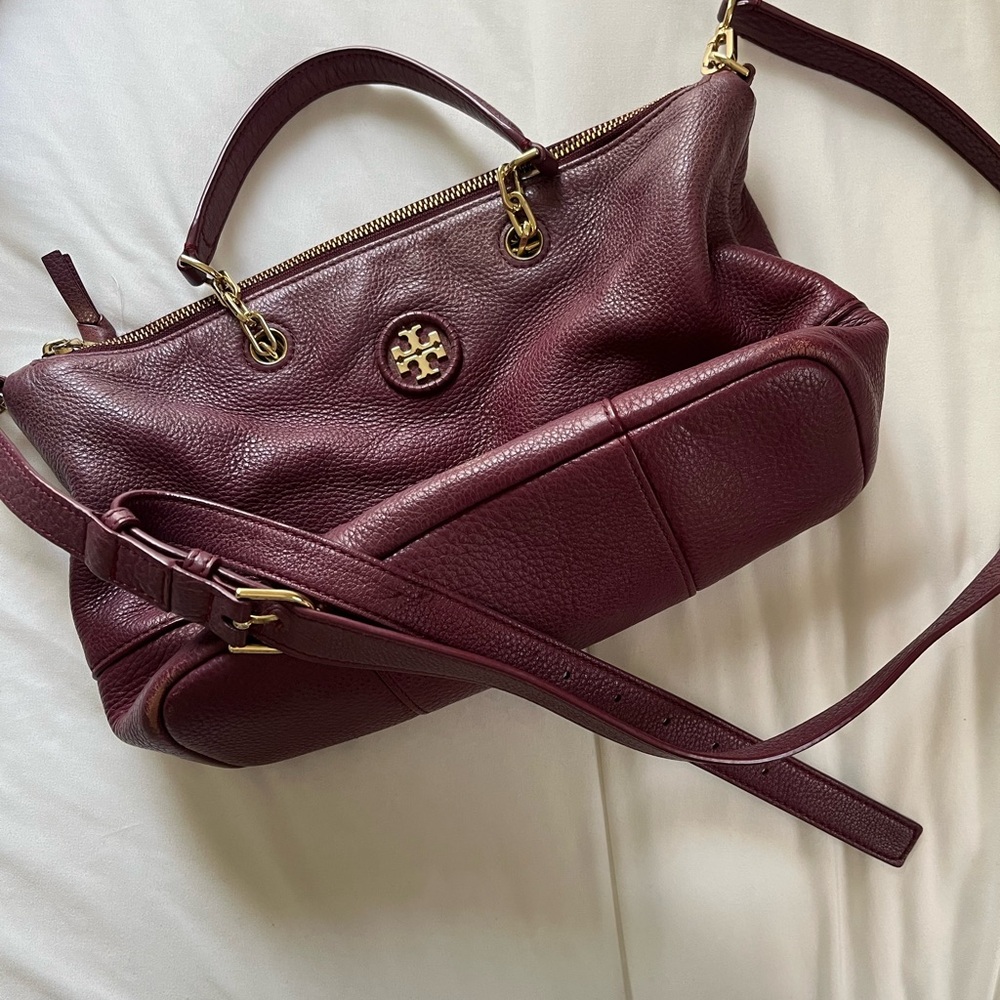 Tory Burch Brown Shoulder Bag with Gold Hardware